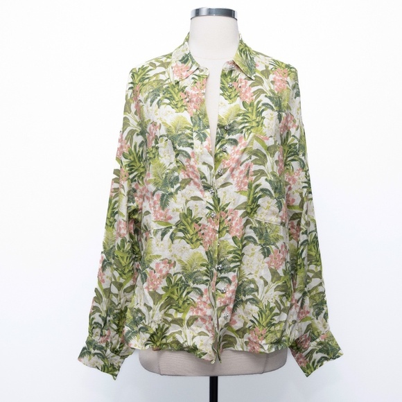 CAMI NYC. New! Belkis Tropical Linen Top - Picture 3 of 13